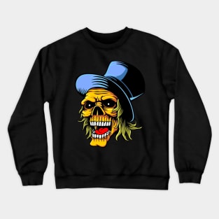 Top Hat Skull Design Crewneck Sweatshirt